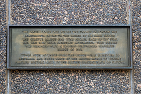 Commonwealth Avenue Bridge Waterloo Inscription