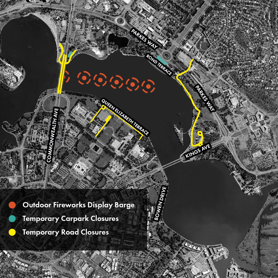 Map of Commonwealth Avenue and Surrounds, highlighted to show the road is closed