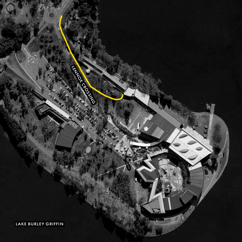 Map of Lennox Crossing, Acton, highlighted to show the paths are closed.