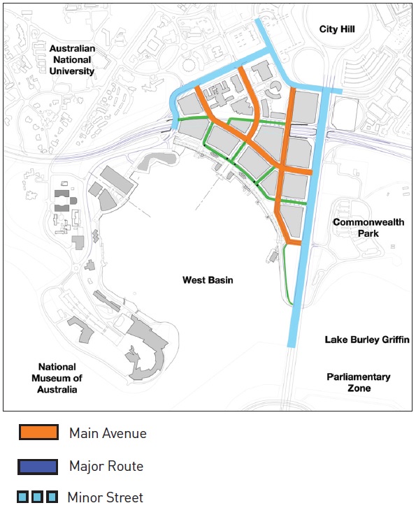 Figure 66 - West Basin - Indicative road hierarchy