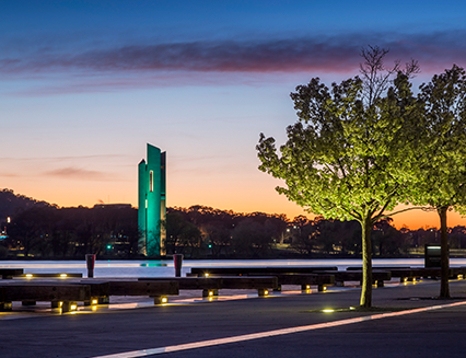 Commonwealth Place and the National Carillon, Parkes, 2019