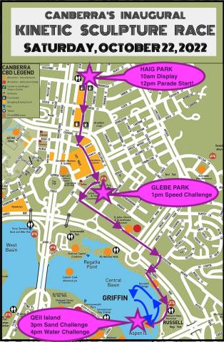 Kinetic Sculpture Race Map 2022