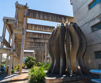 Optical Galaxy sculpture, Cameron Offices, Belconnen.