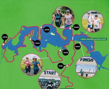 Map of the walk through Canberra