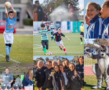 A montage of images featuring participants in Kanga Cup.