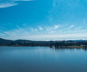 Lake and fountain